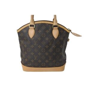 Louis Vuitton Lockit Monogram Handbag Leather Brown